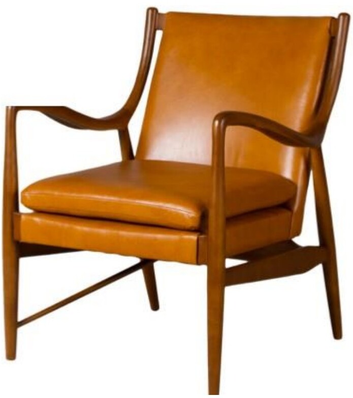 Enna armchair with woven bamboo frame and beige cushions — prototype craftsmanship