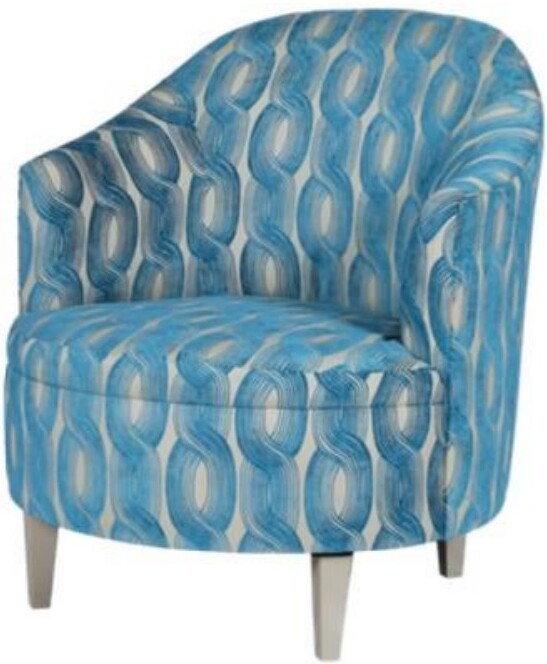 Blue patterned-fabric armchair