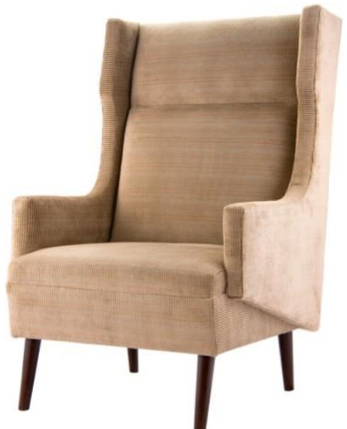 Beige high-back armchair