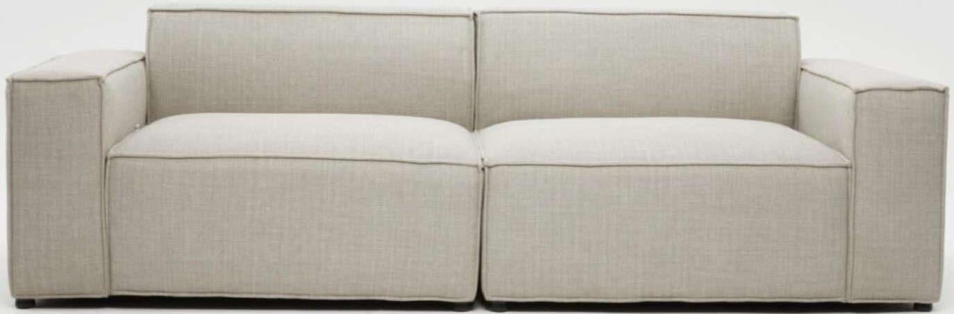 Light grey boxy two-seater sofa