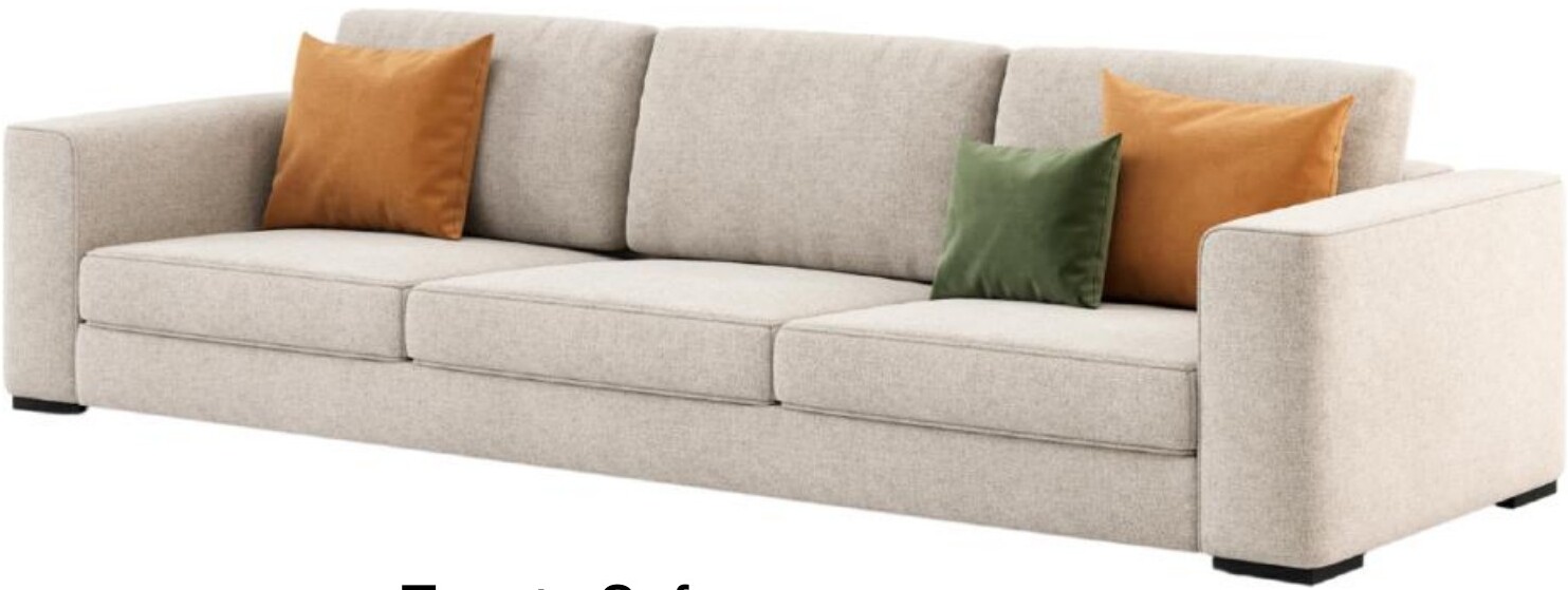 Dark blue two-seater sofa with thin black legs