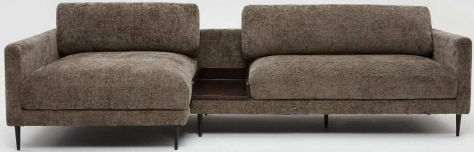 Brown sectional sofa with chaise